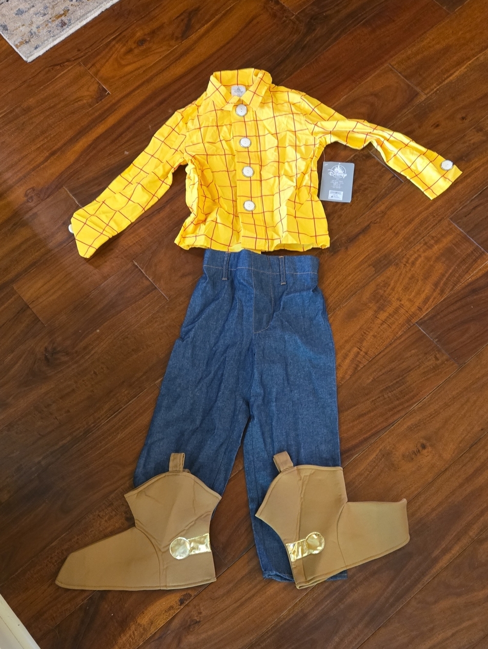 Toy Story Woody Yellow  Cowboy Costume with Blue Pants and Brown Boot Covers